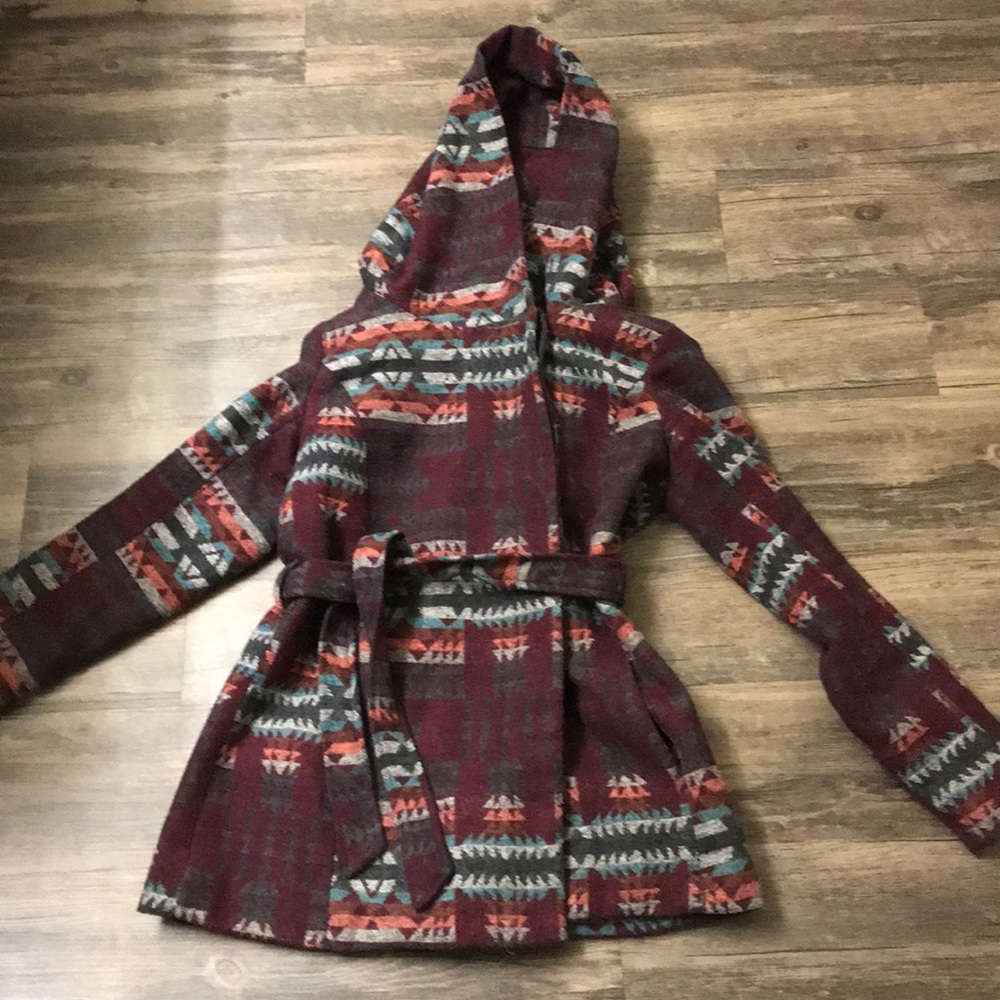 Aztec style print winter coat